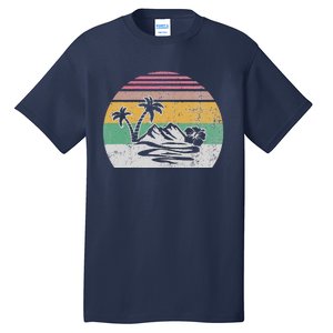 Retro Island Paradise With Palm Trees Tall T-Shirt