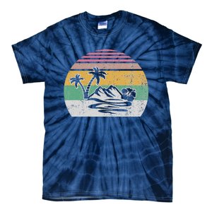 Retro Island Paradise With Palm Trees Tie-Dye T-Shirt