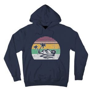 Retro Island Paradise With Palm Trees Tall Hoodie