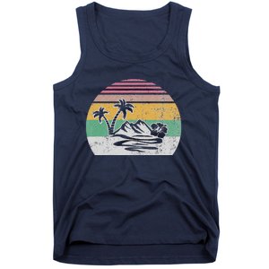 Retro Island Paradise With Palm Trees Tank Top