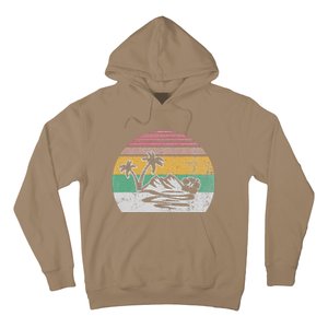 Retro Island Paradise With Palm Trees Hoodie