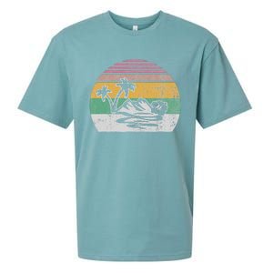 Retro Island Paradise With Palm Trees Sueded Cloud Jersey T-Shirt