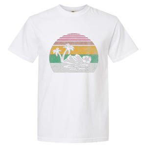 Retro Island Paradise With Palm Trees Garment-Dyed Heavyweight T-Shirt