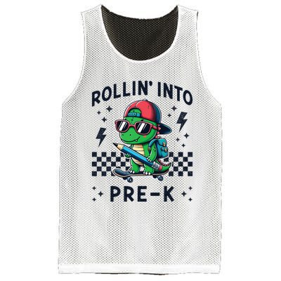 Rollin Into Pre K Dinosaur First Day Pre K Im Ready For Prek Mesh Reversible Basketball Jersey Tank