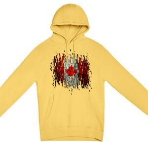 Ripped Canada Canadian Torn Flag Premium Pullover Hoodie