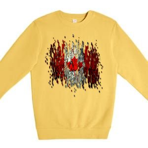 Ripped Canada Canadian Torn Flag Premium Crewneck Sweatshirt