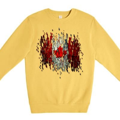 Ripped Canada Canadian Torn Flag Premium Crewneck Sweatshirt