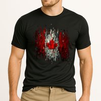 Ripped Canada Canadian Torn Flag Cooling Performance Crew T-Shirt