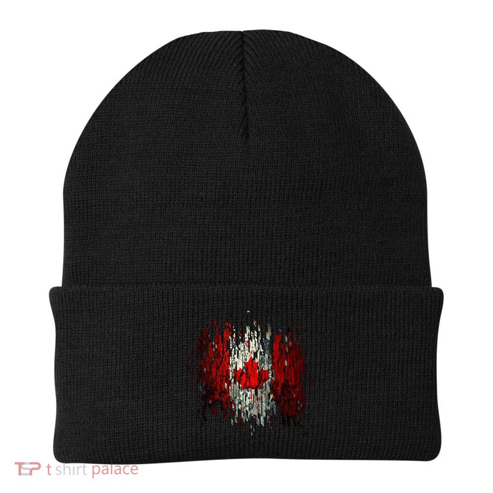 Ripped Canada Canadian Torn Flag Beanie