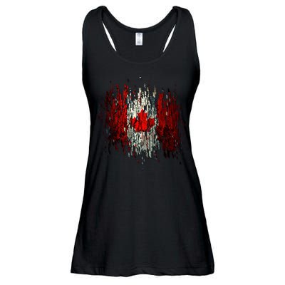 Ripped Canada Canadian Torn Flag Ladies Essential Flowy Tank