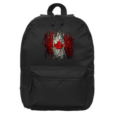 Ripped Canada Canadian Torn Flag 16 in Basic Backpack