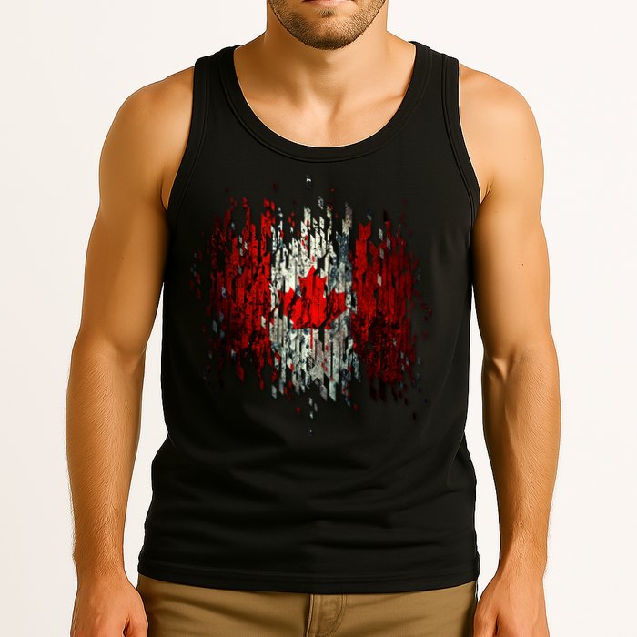 Ripped Canada Canadian Torn Flag Tank Top