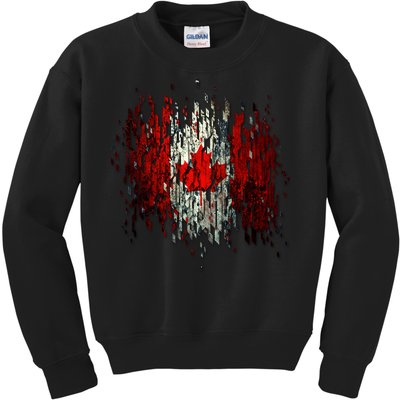 Ripped Canada Canadian Torn Flag Kids Sweatshirt