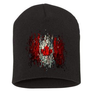 Ripped Canada Canadian Torn Flag Short Acrylic Beanie