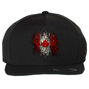 Ripped Canada Canadian Torn Flag Wool Snapback Cap