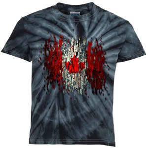 Ripped Canada Canadian Torn Flag Kids Tie-Dye T-Shirt