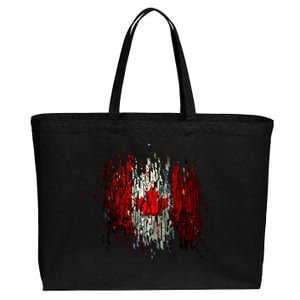 Ripped Canada Canadian Torn Flag Cotton Canvas Jumbo Tote