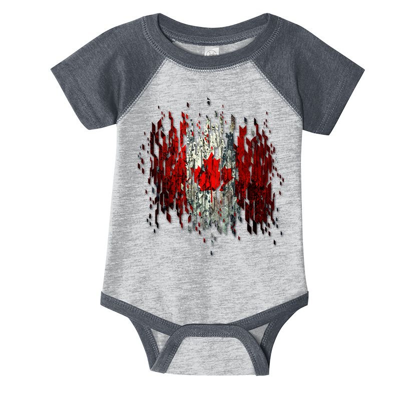 Ripped Canada Canadian Torn Flag Infant Baby Jersey Bodysuit