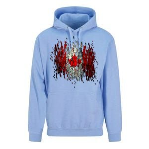 Ripped Canada Canadian Torn Flag Unisex Surf Hoodie