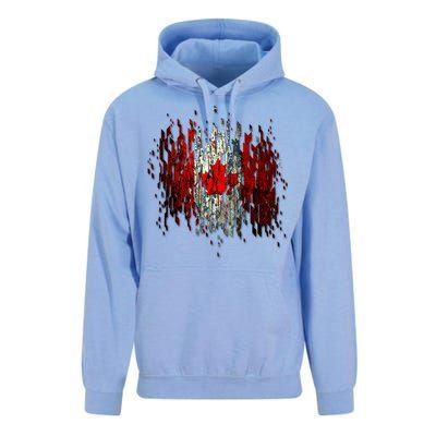 Ripped Canada Canadian Torn Flag Unisex Surf Hoodie