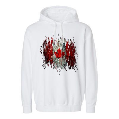 Ripped Canada Canadian Torn Flag Garment-Dyed Fleece Hoodie