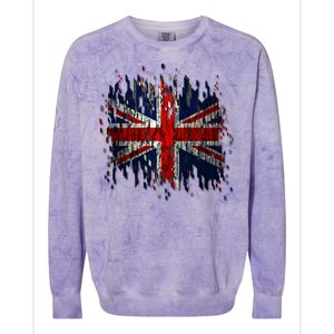 Ripped UK Great Britain Union Jack Torn Flag Colorblast Crewneck Sweatshirt