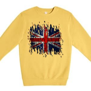 Ripped UK Great Britain Union Jack Torn Flag Premium Crewneck Sweatshirt