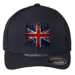 Ripped UK Great Britain Union Jack Torn Flag Flexfit Unipanel Trucker Cap