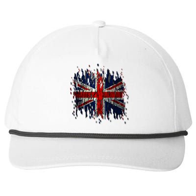 Ripped UK Great Britain Union Jack Torn Flag Snapback Five-Panel Rope Hat