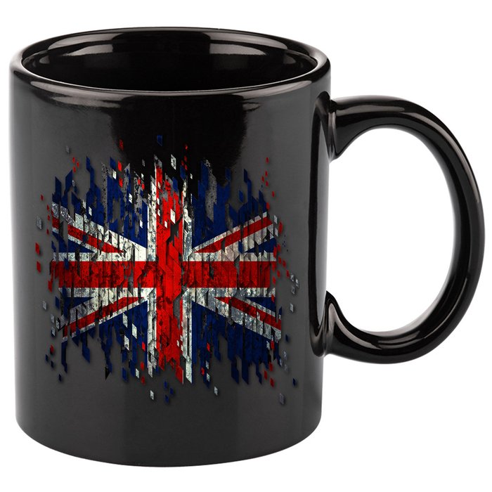 Ripped UK Great Britain Union Jack Torn Flag 11oz C Handle Ceramic Mug