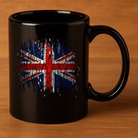 Ripped UK Great Britain Union Jack Torn Flag 11oz C Handle Ceramic Mug