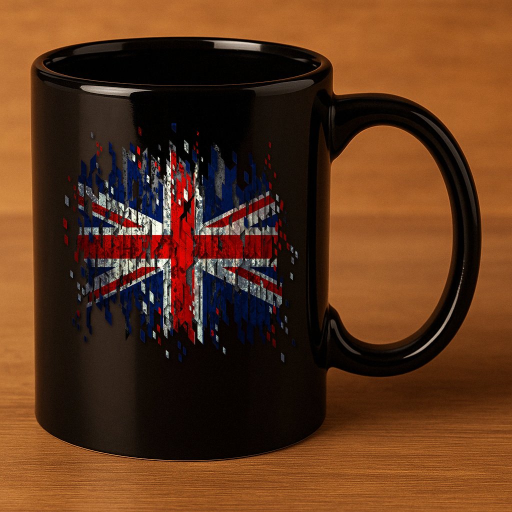 Ripped UK Great Britain Union Jack Torn Flag 11oz C Handle Ceramic Mug