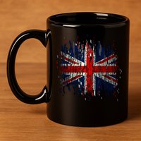 Ripped UK Great Britain Union Jack Torn Flag 11oz C Handle Ceramic Mug