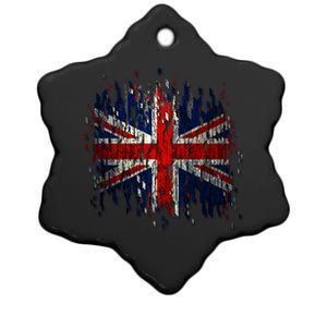 Ripped UK Great Britain Union Jack Torn Flag Ceramic Star Ornament