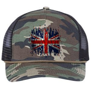 Ripped UK Great Britain Union Jack Torn Flag Retro Rope Trucker Hat Cap