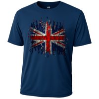 Ripped UK Great Britain Union Jack Torn Flag Cooling Performance Crew T-Shirt