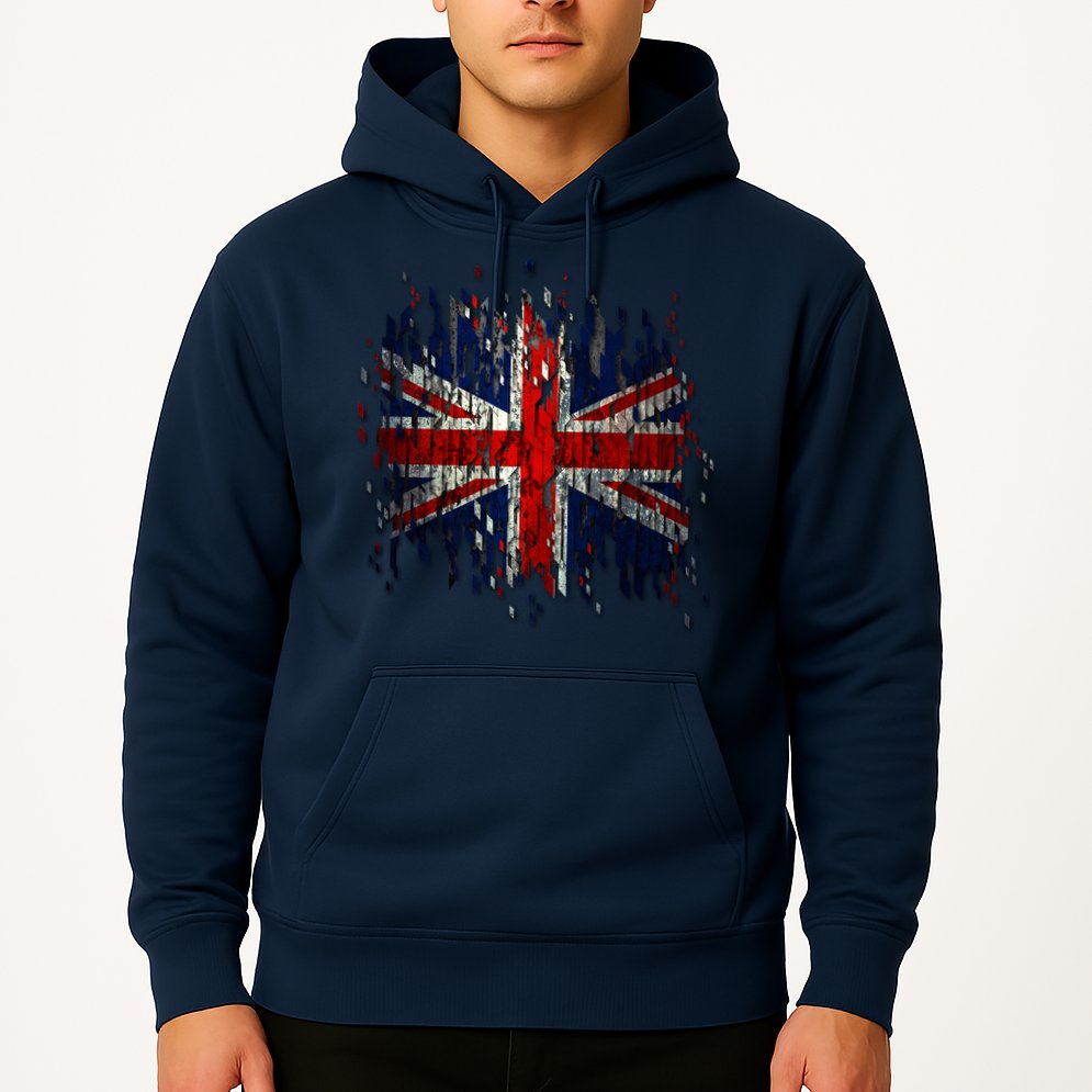 Ripped UK Great Britain Union Jack Torn Flag Hoodie