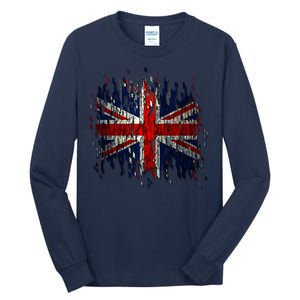 Ripped UK Great Britain Union Jack Torn Flag Tall Long Sleeve T-Shirt