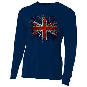 Ripped UK Great Britain Union Jack Torn Flag Cooling Performance Long Sleeve Crew