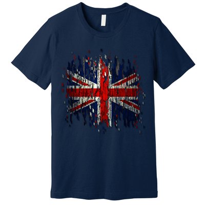 Ripped UK Great Britain Union Jack Torn Flag Premium T-Shirt