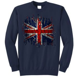 Ripped UK Great Britain Union Jack Torn Flag Tall Sweatshirt