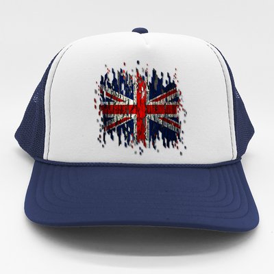 Ripped UK Great Britain Union Jack Torn Flag Trucker Hat