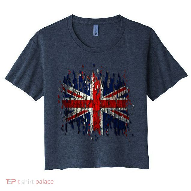 Ripped UK Great Britain Union Jack Torn Flag Crop Top