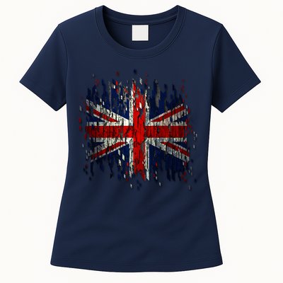 Ripped UK Great Britain Union Jack Torn Flag Womens T-Shirt