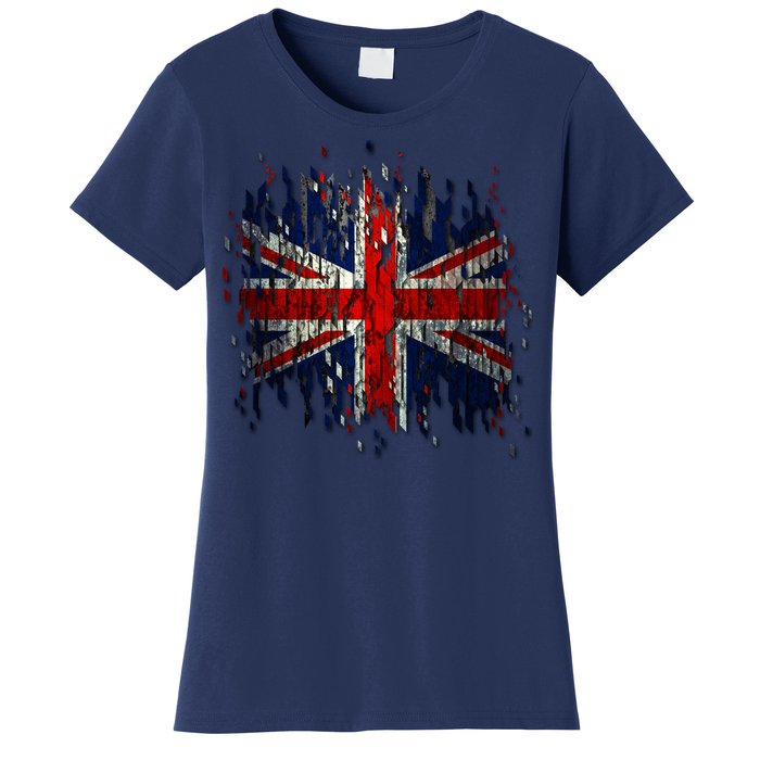 Ripped UK Great Britain Union Jack Torn Flag Women's T-Shirt