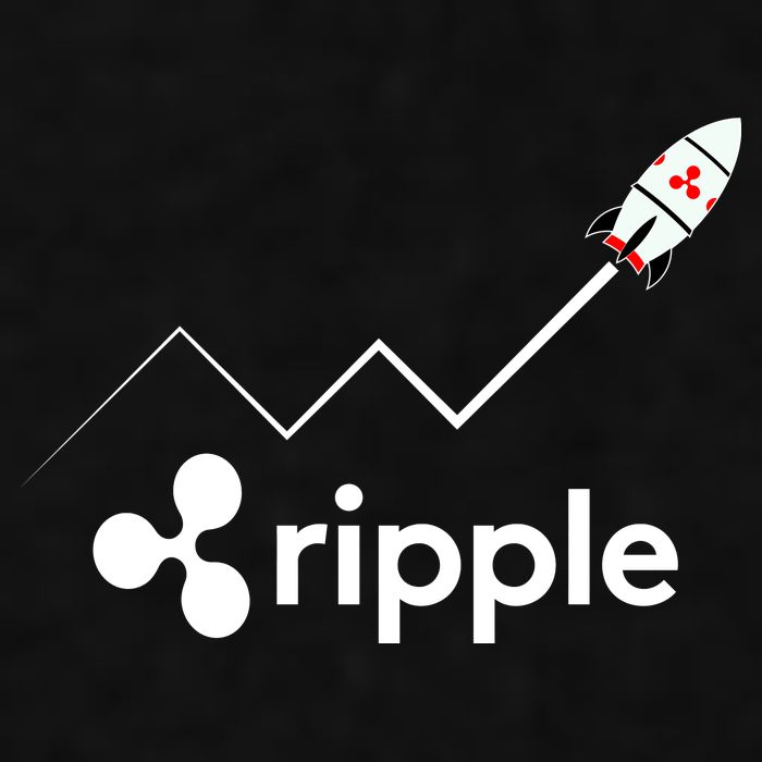 Ripple XRP To the Moon Crypto Rocket Chart Ladies PosiCharge Tri-Blend Wicking Tank