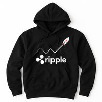 Ripple XRP To the Moon Crypto Rocket Chart Hoodie
