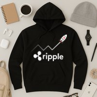 Ripple XRP To the Moon Crypto Rocket Chart Hoodie