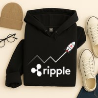 Ripple XRP To the Moon Crypto Rocket Chart Hoodie