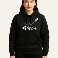 Ripple XRP To the Moon Crypto Rocket Chart Hoodie